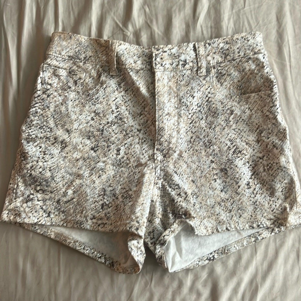Express Mid- high rise snake skin shorts